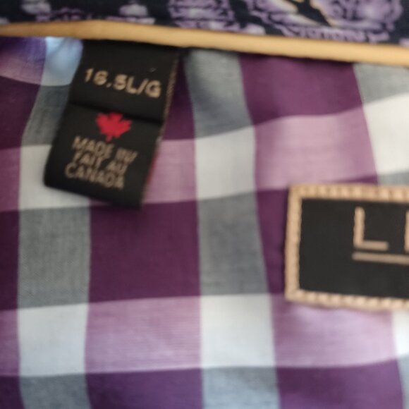 Jack Lipson Signature Shirt  Flip Cuff Paisley Plaid Eclectic Size: 16.5 - Picture 8 of 10